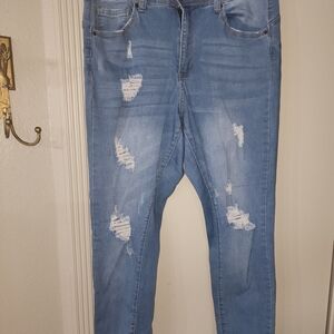Wax Jean Light Wash Distressed Skinny Jeans
